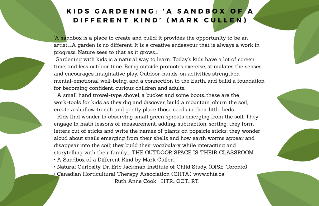 Kids Gardening: 'A sand box of a different kind'